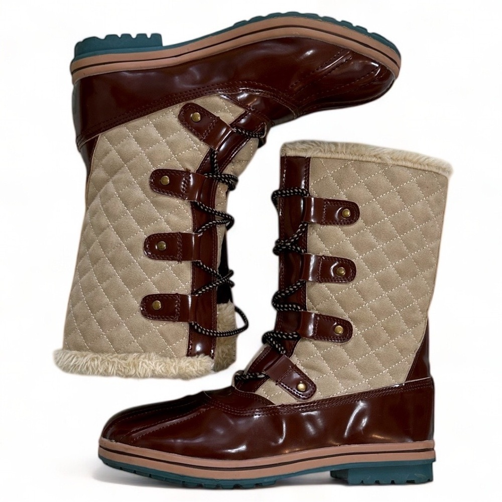 Stylish Brown and Tan Women's Boots